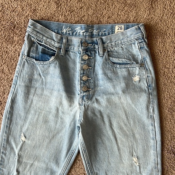 Free People We The Free Blossom Rigid Distressed Button Fly Jeans - Picture 5 of 12